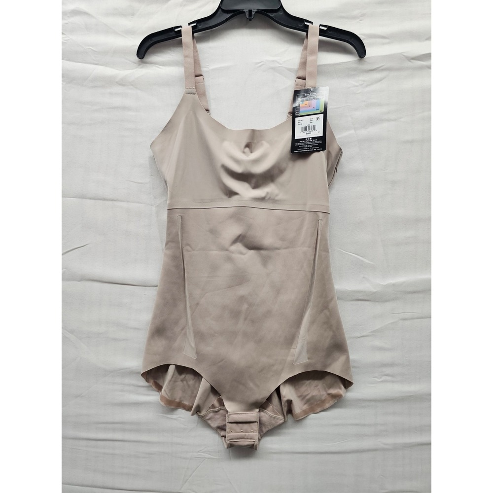 Maidenform SES108 Shaping‎ Bodysuit Extra Firm Sculpting Beige Womens XL NWT